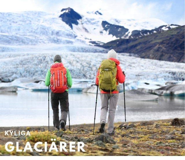 vandrare vid glaciär på island